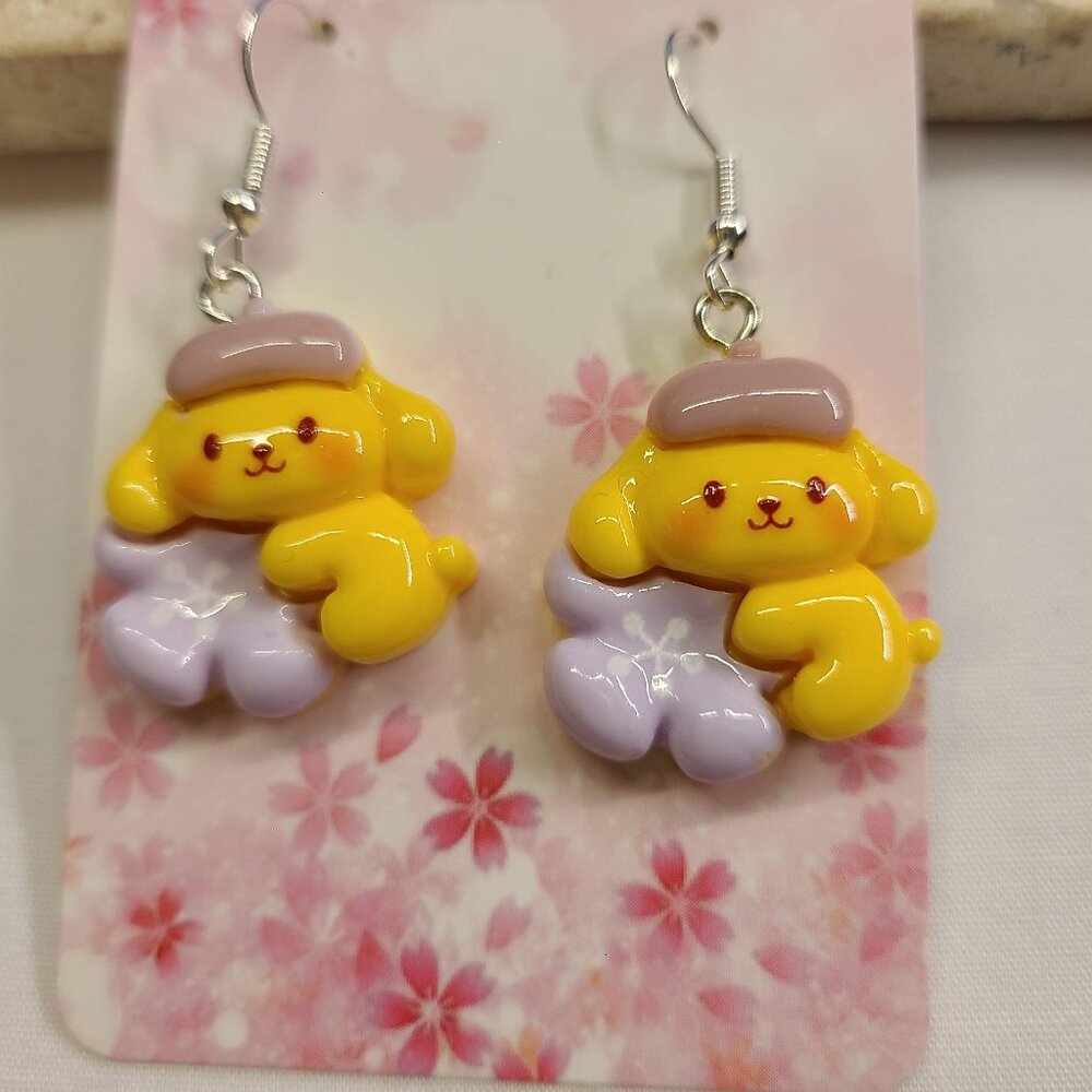 SANRIO KAWAII POMPOMPURIN EARRINGS